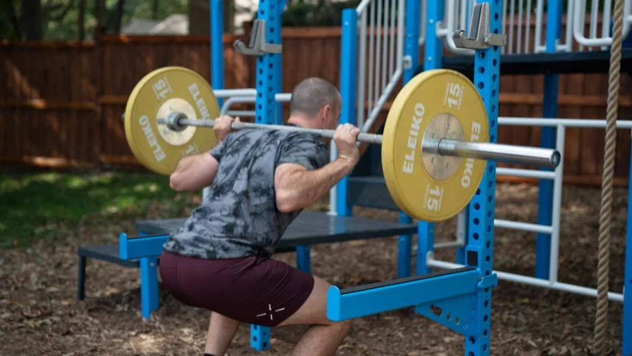 Coop uses the SwingSesh Squat Rack