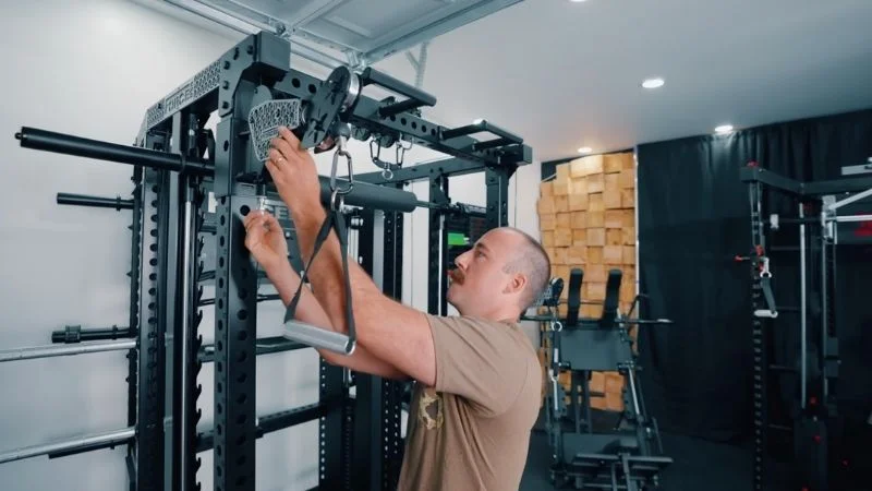 Coop demonstrates the functionality of the Force USA C20 freestyle pulley arms