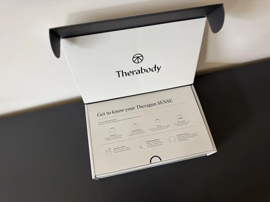 Welcome card in the Therabody Theragun Sense box
