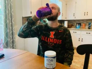 man drinking kos kiss your blues away