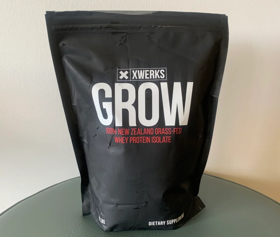 A bag of XWERKS Grow Whey Protein
