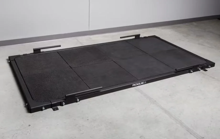 A Rogue Deadlift Platform on a gym floor