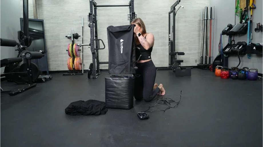 sun home sauna blanket pulling bag off of blanket