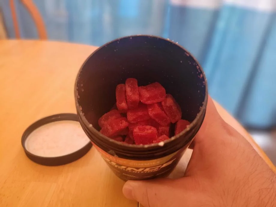 A container of Bounce Nutrition Gummies