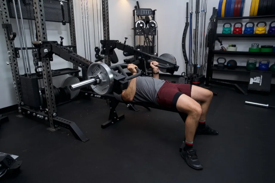 Coop bench pressing with the Griffin Adjustable Jammer Arms