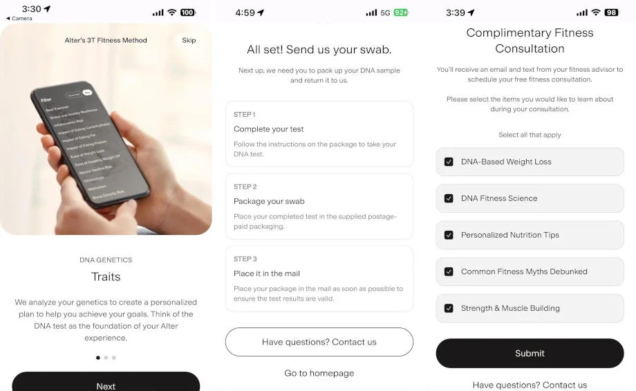 Alter Screen Personal Setup Sctreenshots