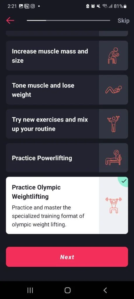 fitbod questionnaire 1