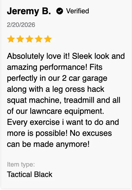 A verified customer review of the Major Fitness B17 machine