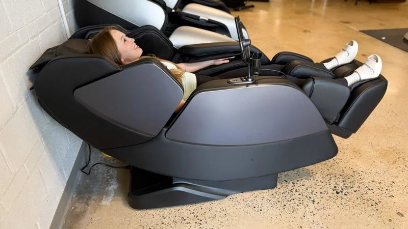 A Bob and Brad Massage Chair in the zero-gravity position