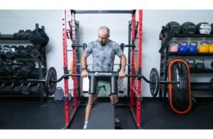 Titan Series Safety Squat Bar over bench