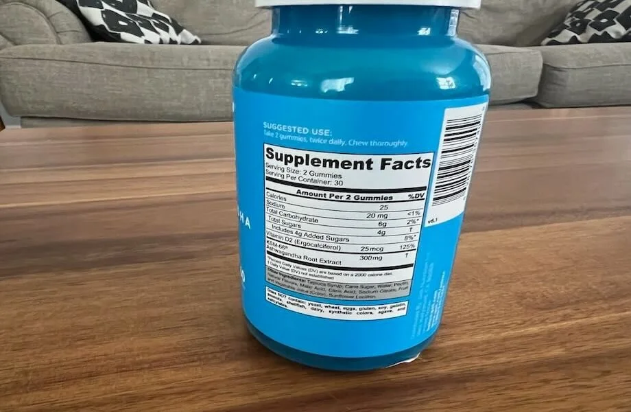 Goli Ashwagandha Gummies supplement facts