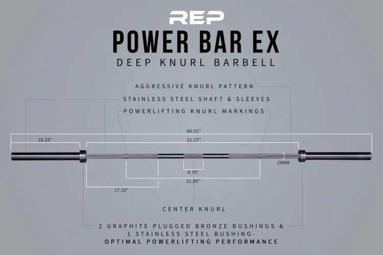 REP Deep Knurl Power Bar EX