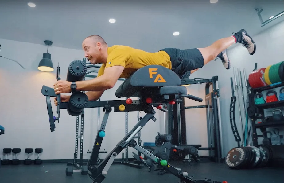 Coop performs reverse hypers on the Freak Athlete Hyper Pro