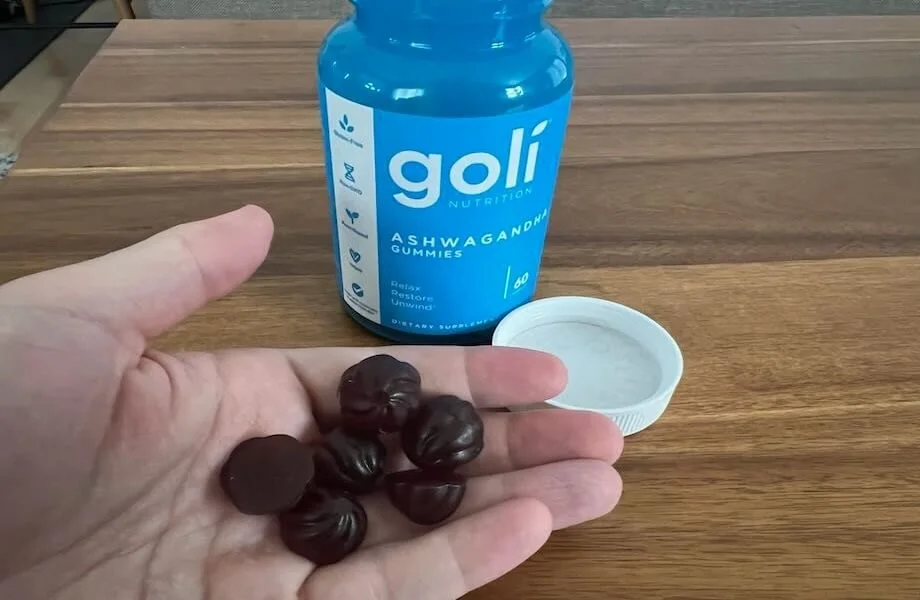 Our tester holding a handful of Goli Ashwagandha Gummies