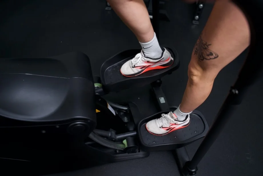 Close up of the Bells of Steel Blitz Stepper footpads