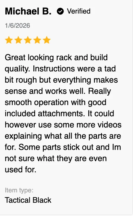 An online customer review of the Major Fitness B17