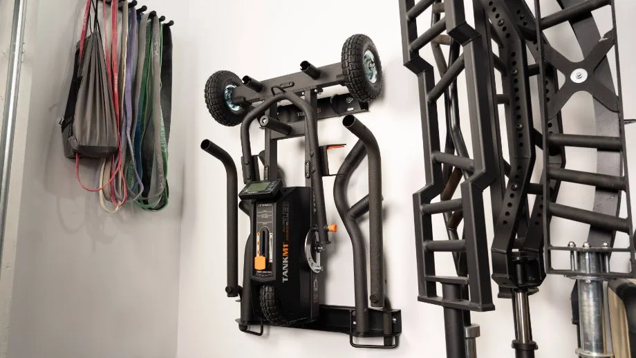 Torque Tank M1 mounted on a garage gym wall