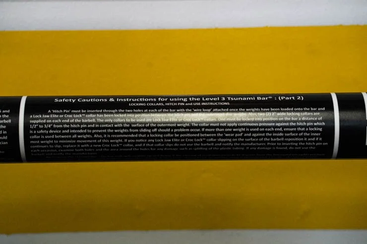 Tsunami Barbell safety instructions