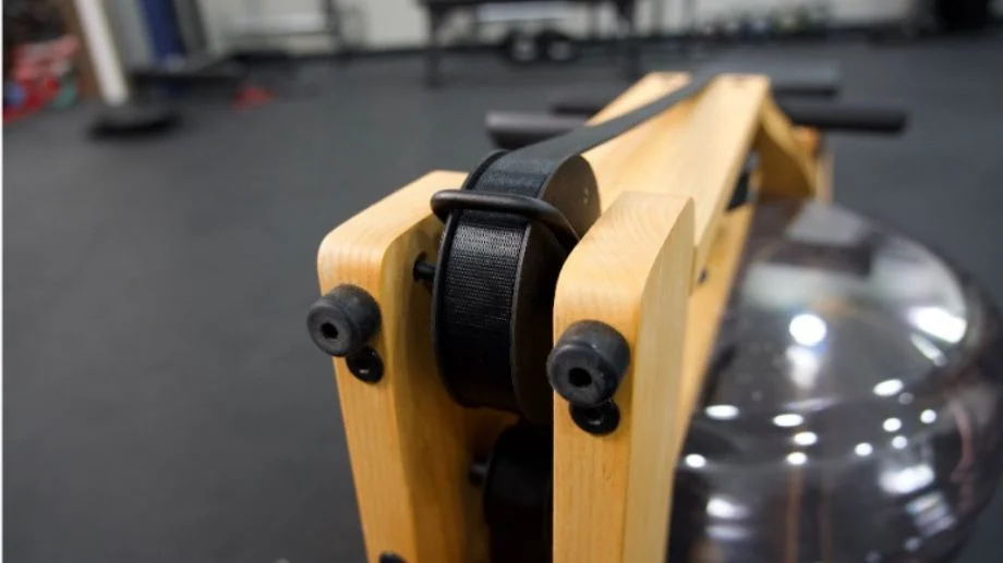 Belt drive system on the WaterRower Original.