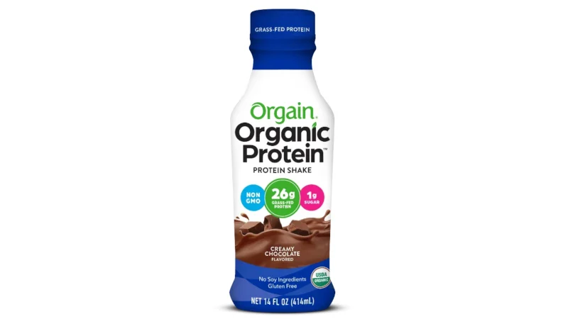A bottle of Orgain Organic Protein Shake