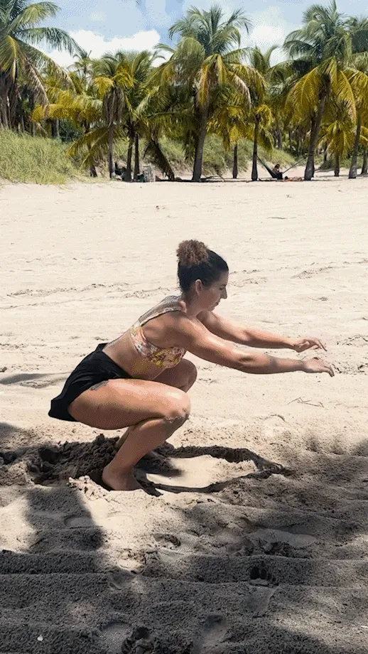 jump squat beach