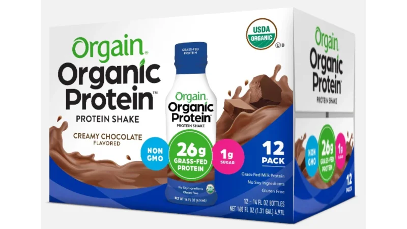 A case of Orgain Organic Protein Shakes