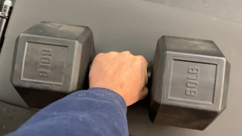 grabbing-a-rep-fitness-rubber-coated-hex-dumbbell Grabbing a REP Fitness Rubber Coated Hex Dumbbell