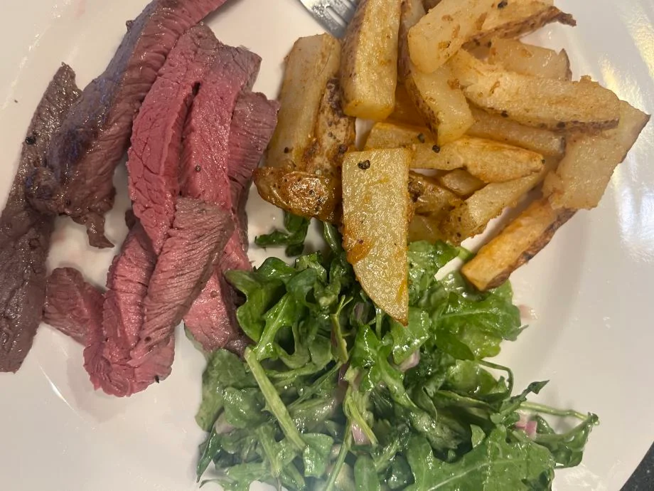 Looking at a steak and potatoes meal from Martha and Marley Spoon