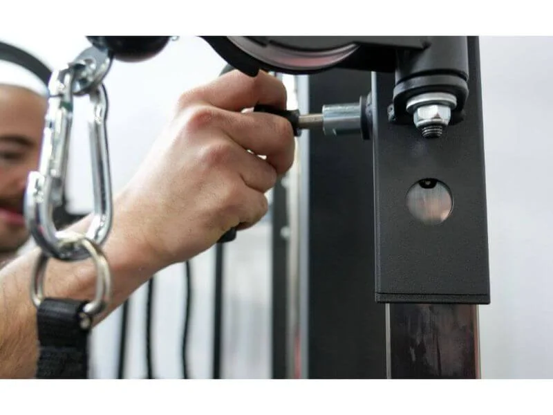 adjusting height for cables titan fitness functional trainer