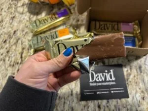 david protein bar opened in hand