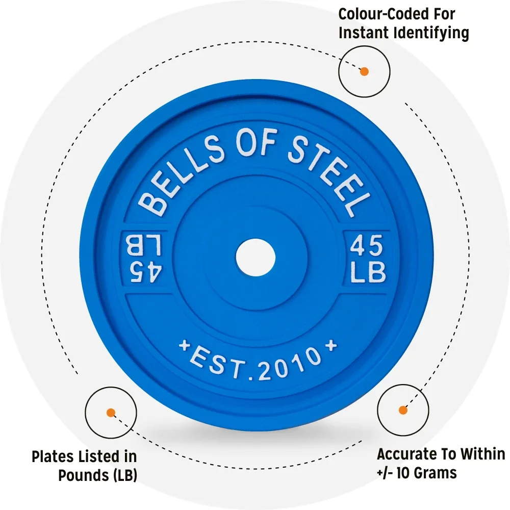 Bells of Steel Calibrated Powerlifting Plates (45 lb)