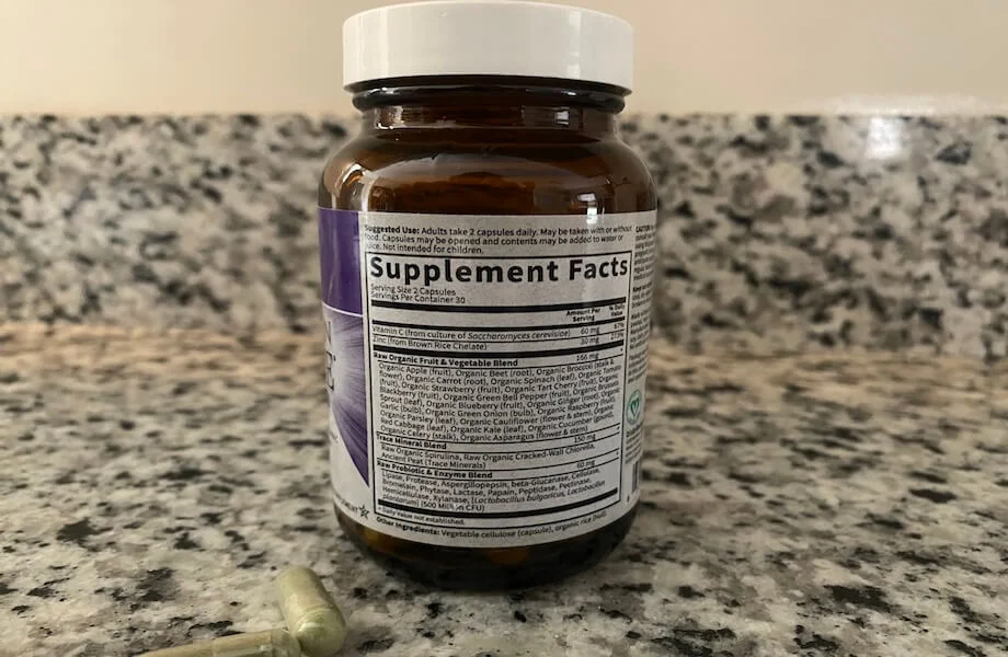 Garden of Life Raw Zinc supplement facts