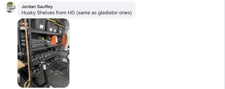 ggr user jordan shaufly garage shelving gladiator