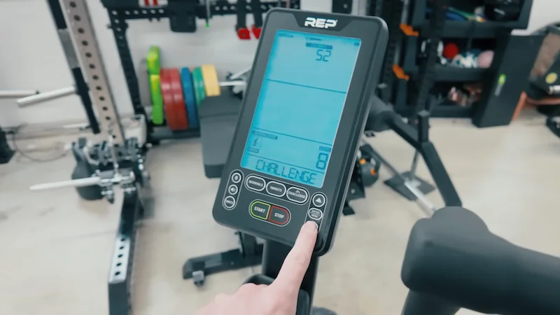 The performance monitor on the REP Strive Air Bike