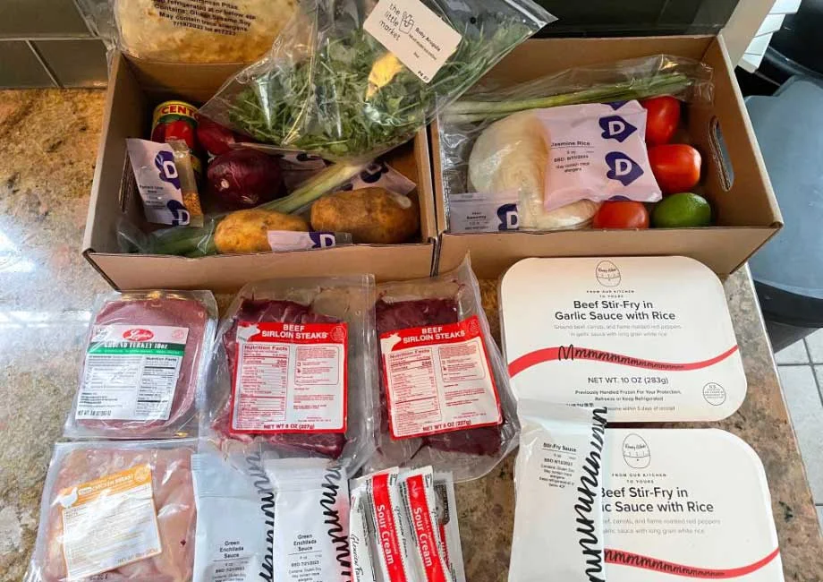 All items from a one-week box from Dinnerly