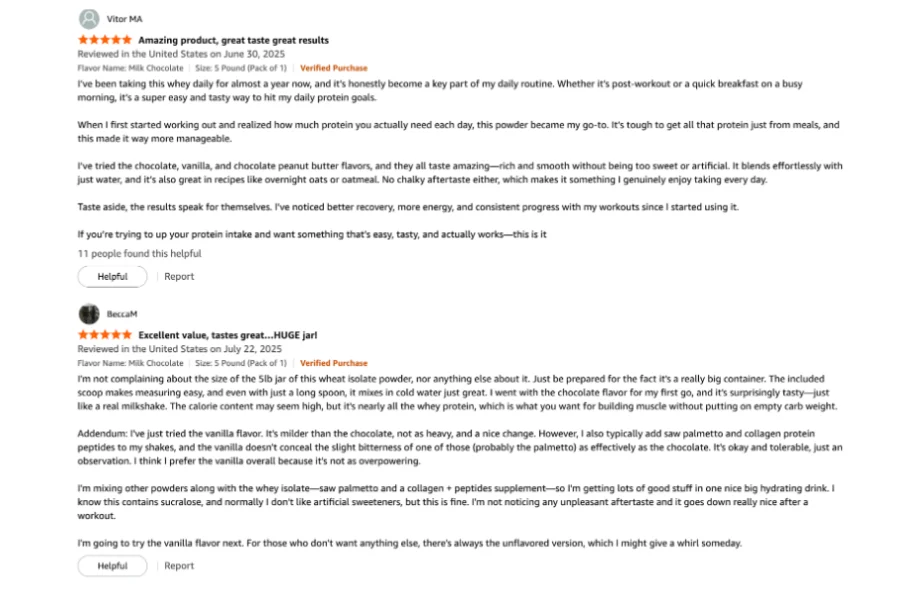 Online customer reviews of Nutricost Whey Protein Isolate