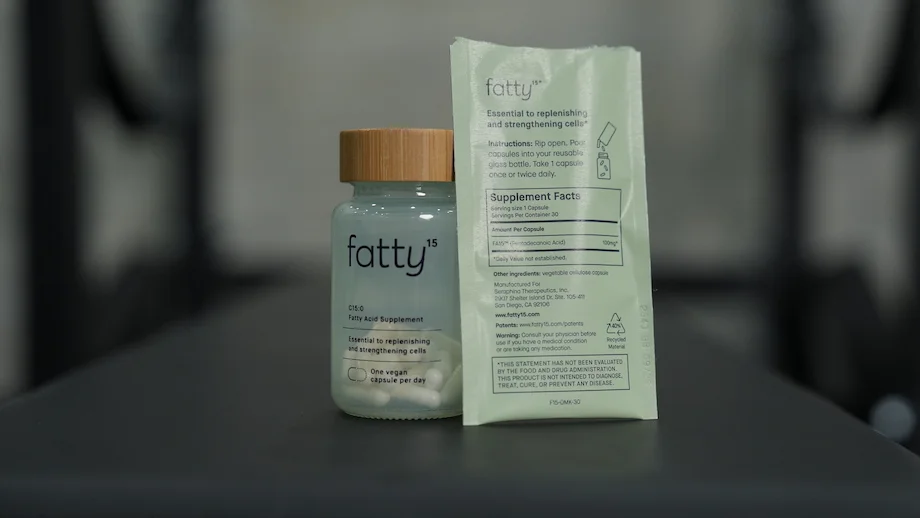 An image of the Fatty15 bottle and label