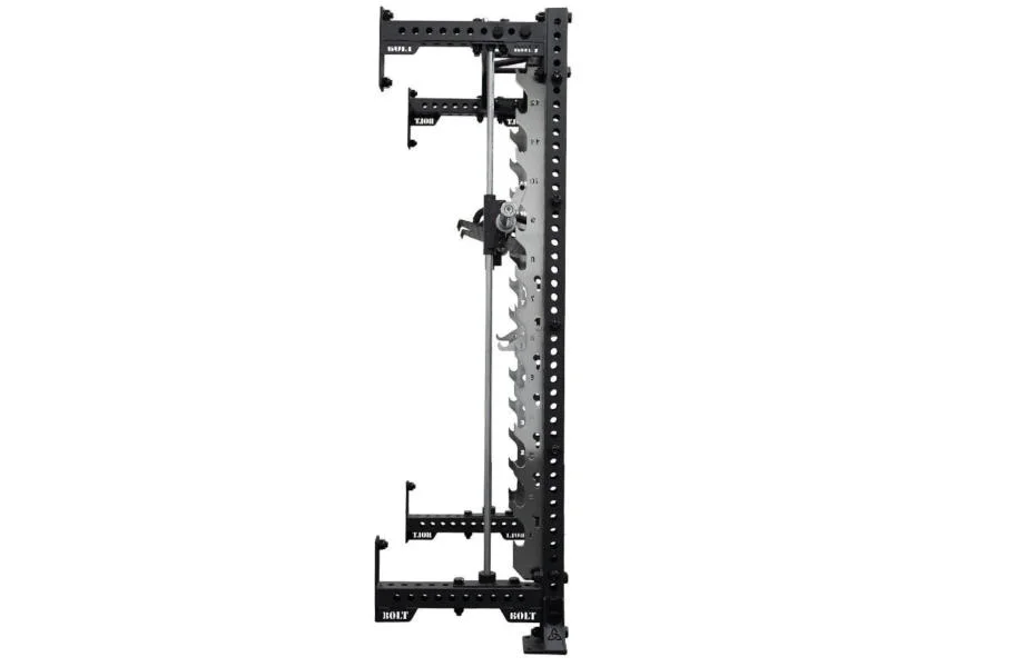 Side view of the Bolt Fitness Smith Machine on a white background