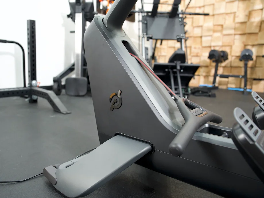 Front transport wheels on the Peloton Row