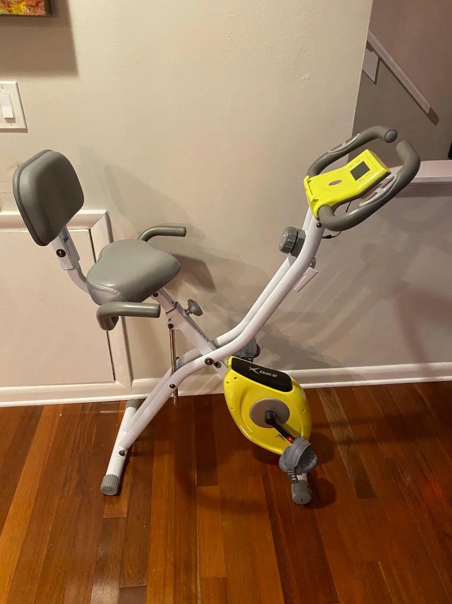 Side view of the LEIKI X-Bike Ultra Quiet folding exercise bike.