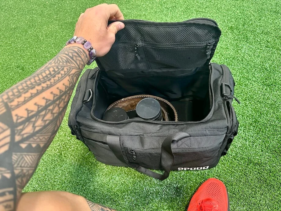 A glance down into an opened 2POOD Performance Duffel