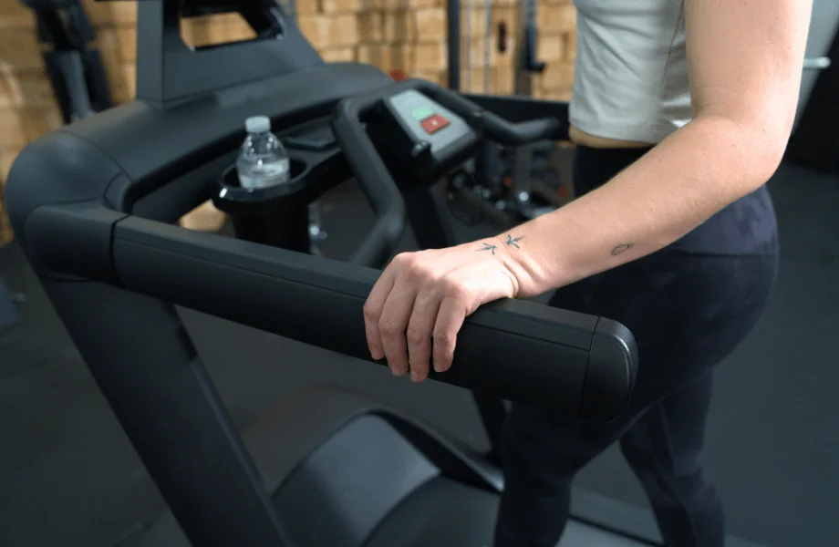 The side handlebars featured on the Aviron Victory Treadmill