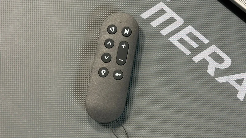 A close look at the remote for the MERACH Ultrawalk W60 Plus Treadmill