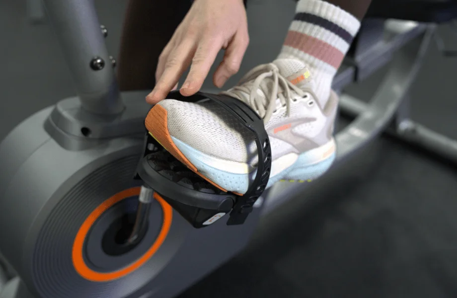 The foot pedals featured on the YOSUDA Recumbent Exercise Bike