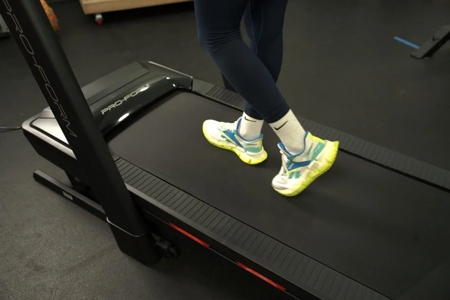 Walking on the ProForm Carbon Pro 2000 treadmill.