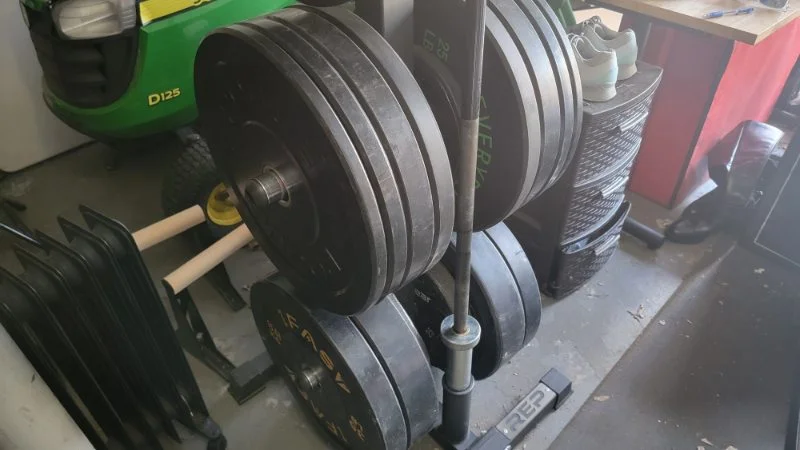 Looking at a loaded-down REP Fitness Plate Tree.