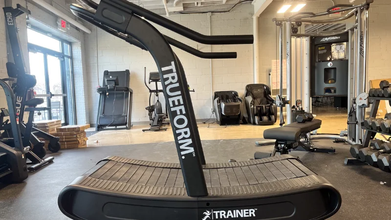 A side view of the TrueForm Trainer manual treadmill