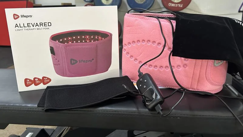 unboxing-the-lifepro-allevared-light-therapy-belt Image of the LifePro Red Light Therapy Belt and its packaging