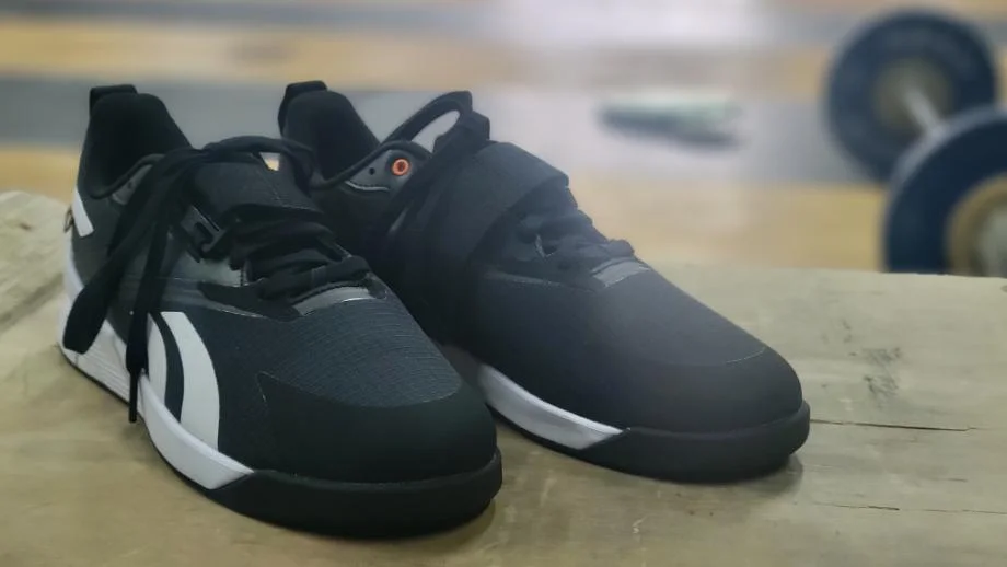 A close look at the Reebok Lifter PR 3 weightlifting shoes.