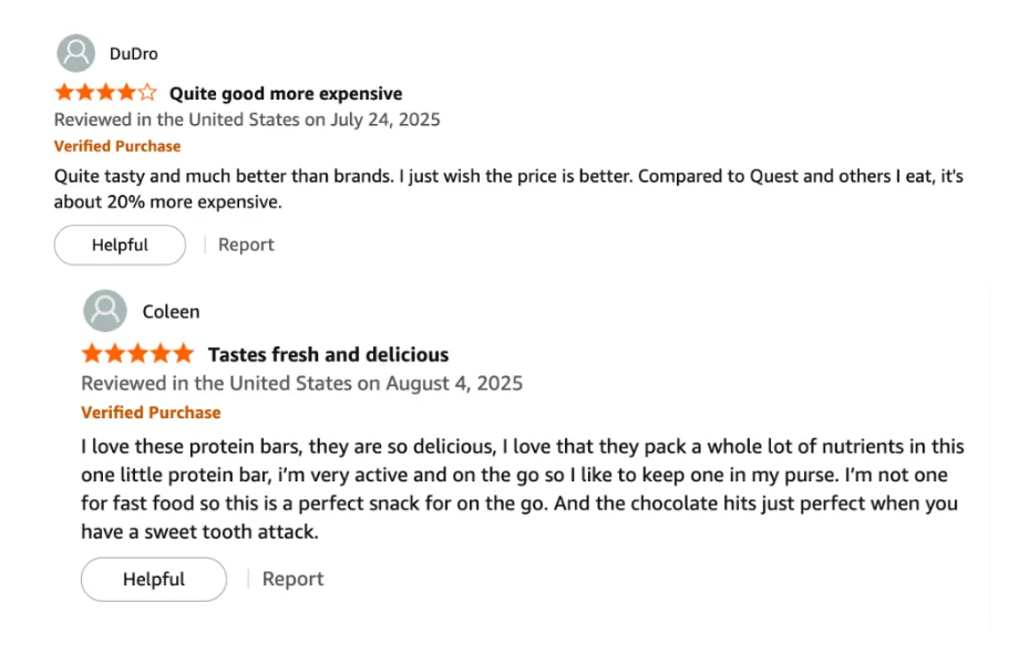 David Protein Bars customer reviews